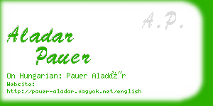 aladar pauer business card